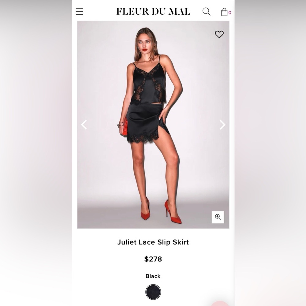 Fleur du Mal Blush Satin skirt